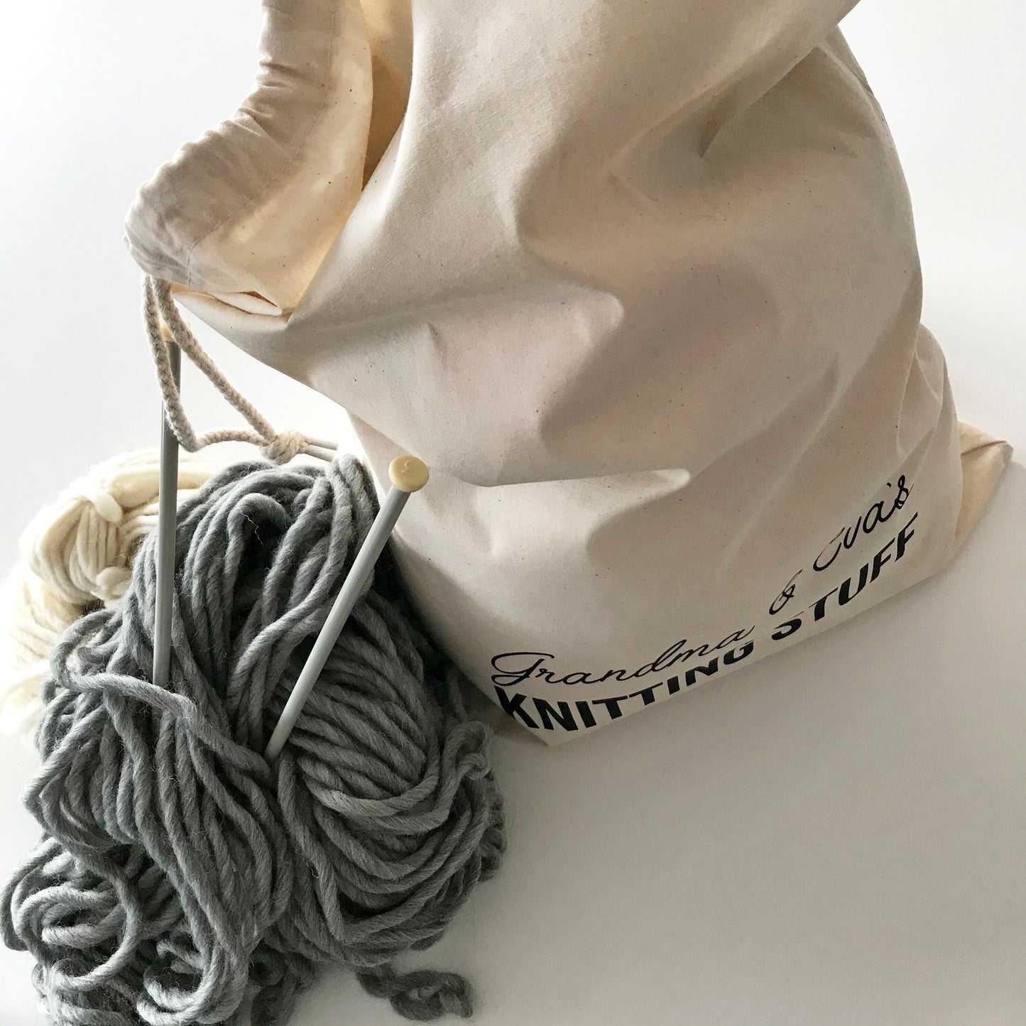 Elegant Personalised, Knitting Stuff, Craft Stuff Storage, Drawstring, Organic, Sack, Bag, Mother's Day, Crafty Cath's