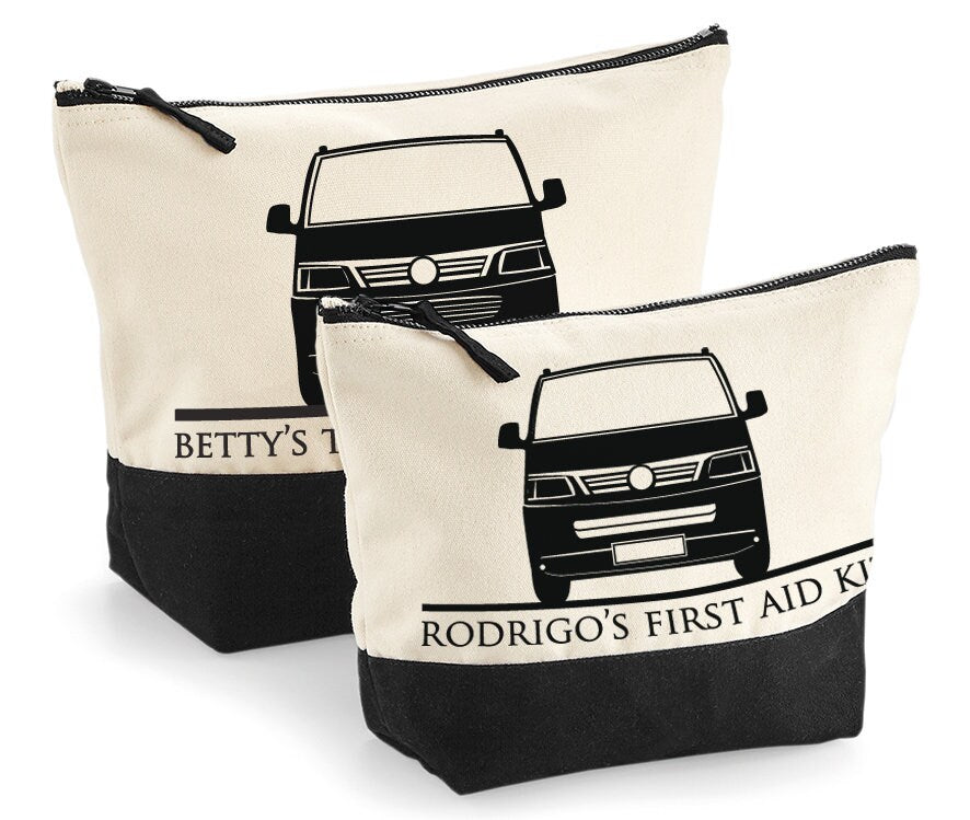 VW Accessory, Personalisable Zip Bag, Van First Aid Kit, Gift, Volkswagen T4 T5 T6, Crafty Cath's